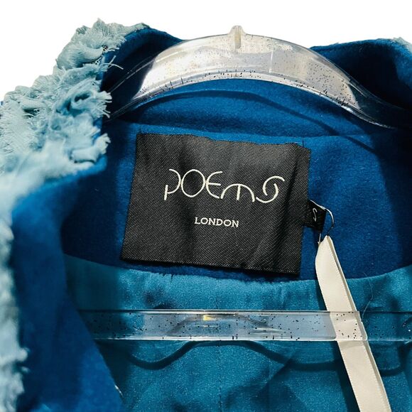 Poems Bolero Jacket Blue Rosette Romantic Beautiful Cropped SZ S MSRP 198 NWT - Picture 3 of 16